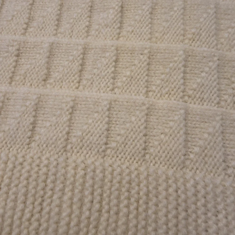 Handmade Knitted Yellow Baby Blanket Soft Warm Infant Crib Blanket Nursery Throw